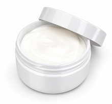 Load image into Gallery viewer, White 100 mL moisturiser jar filled with cream
