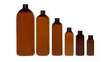 Load image into Gallery viewer, Amber PET Boston round bottles
