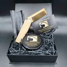 Load image into Gallery viewer, Beard Care Gift Box for Men- Beard Cream and Sandalwood Beard Comb
